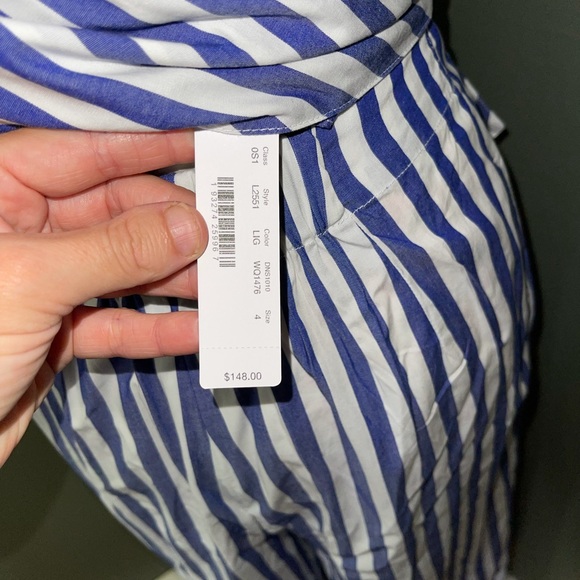 J. Crew ✨NWTs✨ Lighthouse Stripe  Poplin V-Neck - Picture 8 of 11